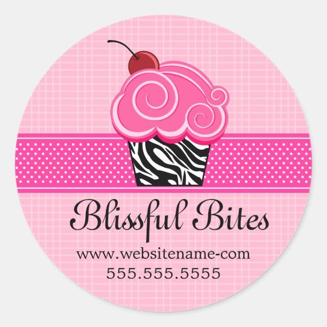 Sticker Rond Cupcake Whimsical Boulangerie Cachets (Devant)