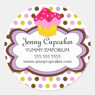 Sticker Rond Cupcake Whimsical Boulangerie Cachets