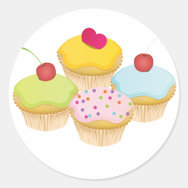 Sticker Rond Cupcakes (Devant)