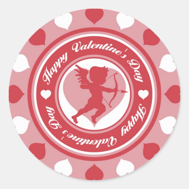 Sticker Rond Cupidé dans la ronde (Devant)