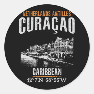 Sticker Rond Curaçao