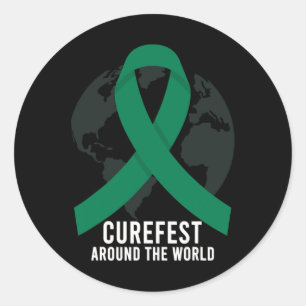 Sticker Rond Curefest Around The World Sensibilisation au cance