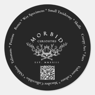 Sticker Rond Curiosités Morbides Os Vautour Culture Taxidermie