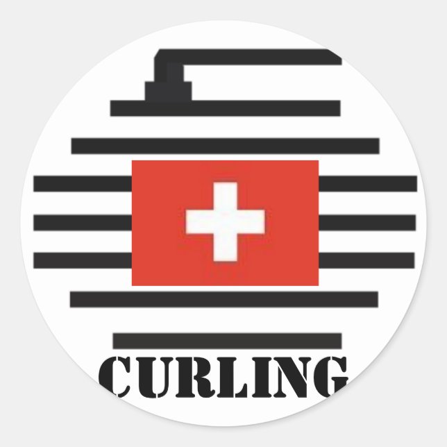 Sticker Rond Curling Suisse (Devant)