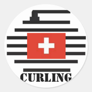 Sticker Rond Curling Suisse