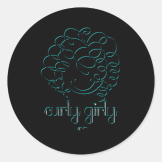 Sticker Rond Curly Aimez Vos Cheveux Curly