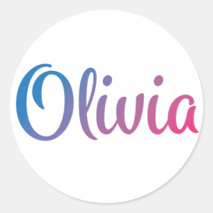 Sticker Rond Cursive élégant d'Olivia