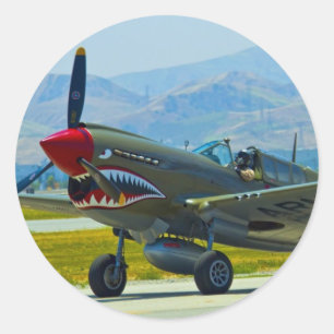 Sticker Rond Curtis P-40 Warhawk