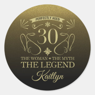 Sticker Rond Custom Cute Happy 30th Birthday