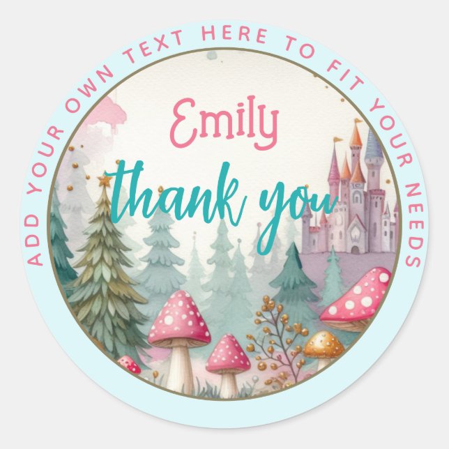 Sticker Rond Custom Fairy Rose Princess Fairytale Fairycore (Devant)