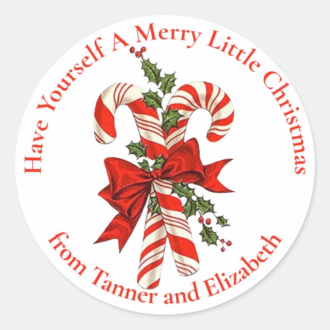 Sticker Rond Custom Have Yourself A Merry Little Christmas (Devant)