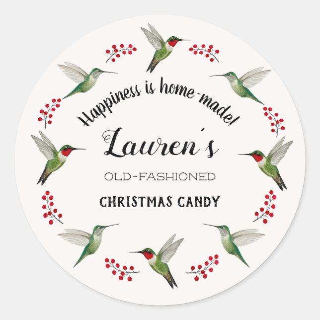 Sticker Rond Custom Hummingbird   (Devant)