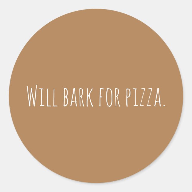 Sticker Rond Custom Will Barre Pour Pizza Chien Dit Moderne (Devant)