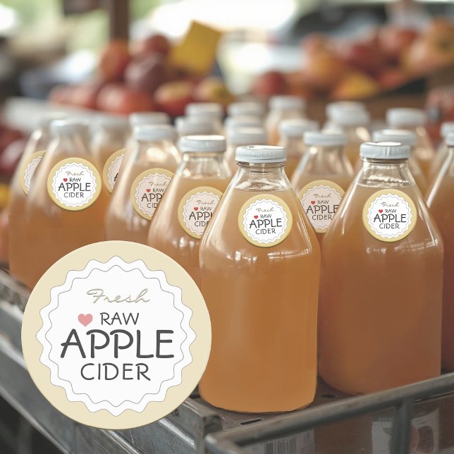 Sticker Rond Customisé à la ferme fait maison Apple Beurre Étiq (Créateur téléchargé)