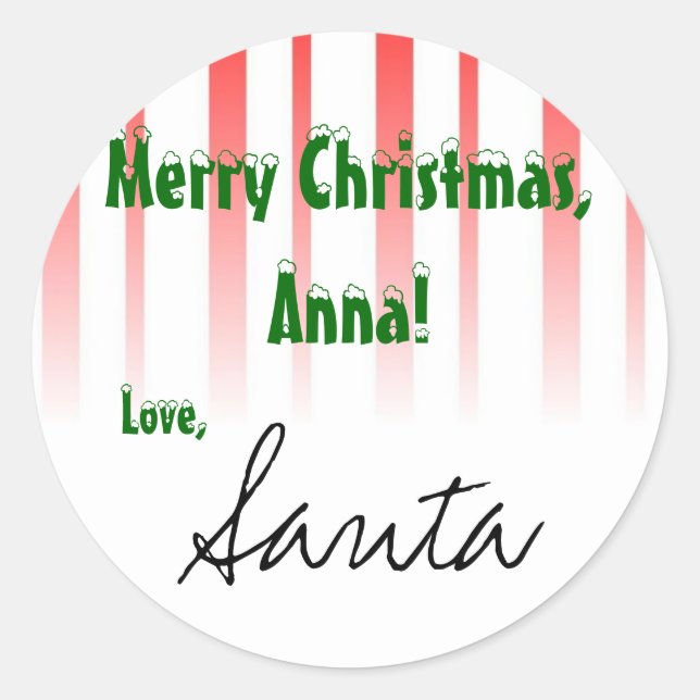 Sticker Rond Customise-le ! De l'étiquette cadeau "Père Noël" (Devant)