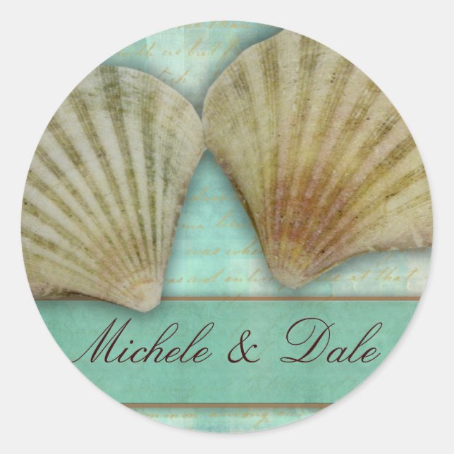 Sticker Rond Customisez votre propre conception de coquillages (Devant)