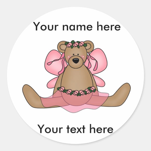 Sticker Rond Customisez-vous Ballerina Ours (Devant)
