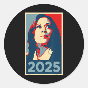 Sticker Rond Cute 2025 Inauguration Kamala Harris Obama Poster
