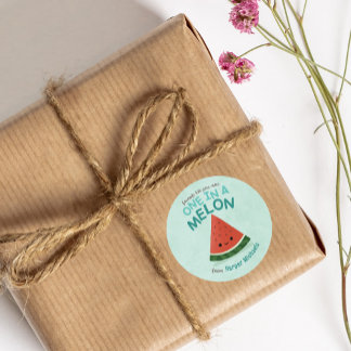 Sticker Rond Cute Blue Watermelon School Salle de classe Valent