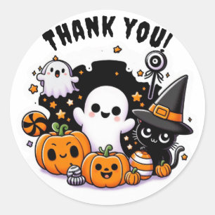 Sticker Rond Cute Boo à Halloween anniversaire thématique