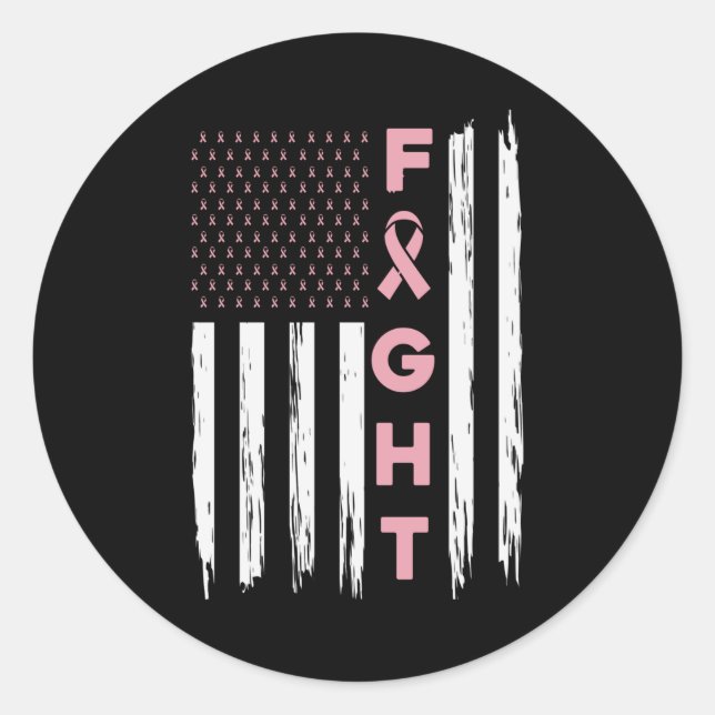 Sticker Rond Cute Breast Cancer Sensibilisation Amis Unité Comb (Devant)