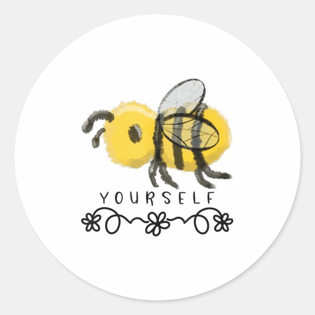 Sticker Rond Cute Bumblebee Bee Yourself  (Devant)