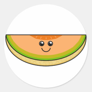 Sticker Rond Cute Cantaloupe