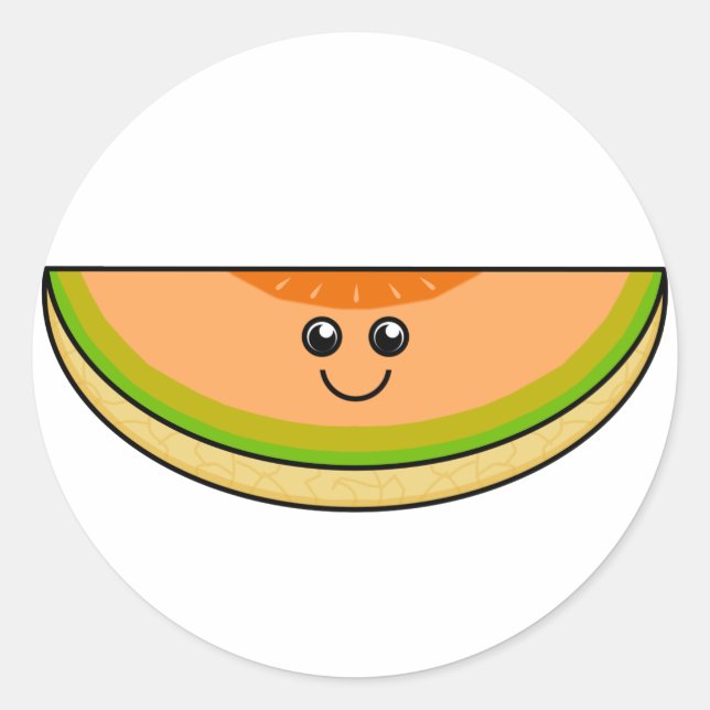 Sticker Rond Cute Cantaloupe (Devant)