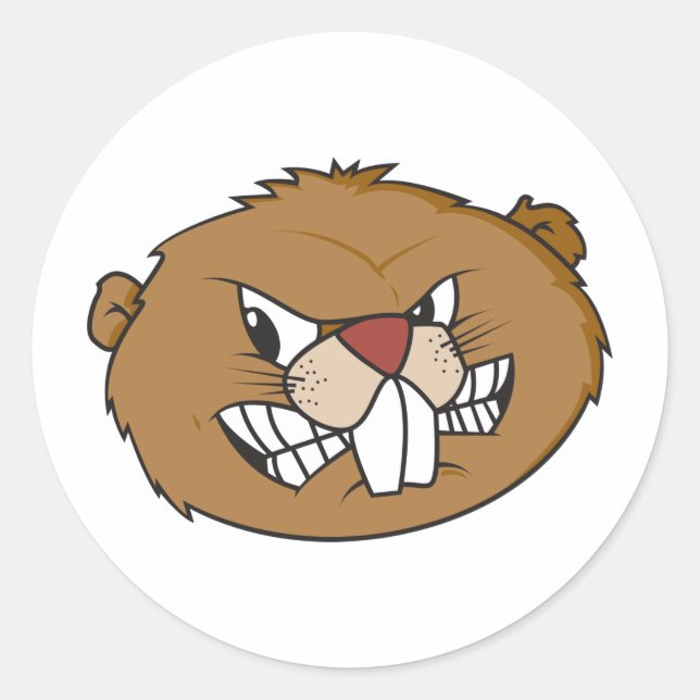 Sticker Rond Cute castor (Devant)