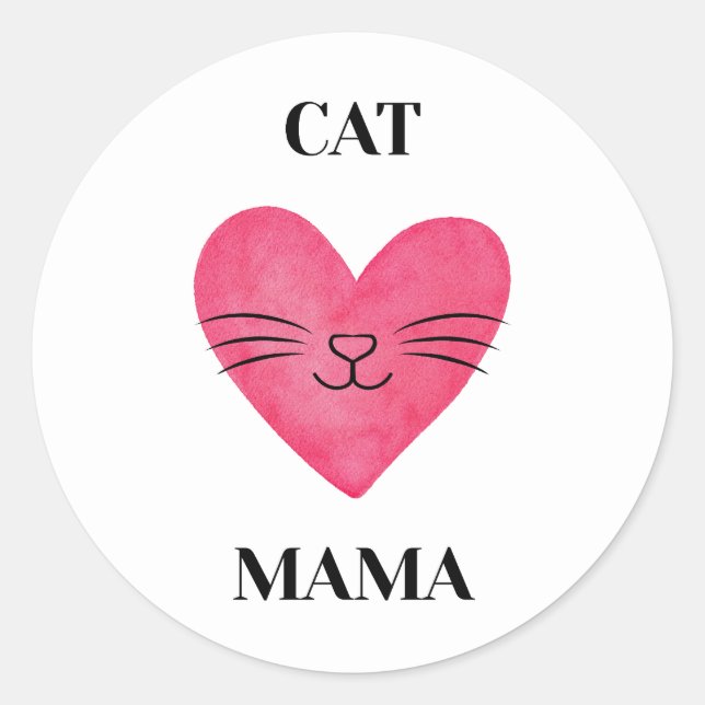 Sticker Rond Cute Cat Mama (Devant)