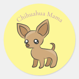 Sticker Rond Cute Chihuahua Mama Art Thunder_Cove