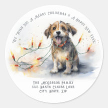 Cute Christmas Dog Return Address
