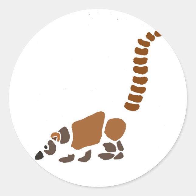 Sticker Rond Cute Coati Mundi Art Abstrait (Devant)
