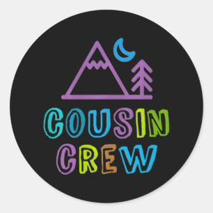 Sticker Rond Cute COUSIN ÉQUIPAGE Grand-mère Grand-père Sleepaw