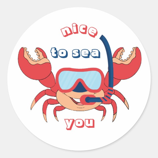 Sticker Rond Cute Crab (Devant)