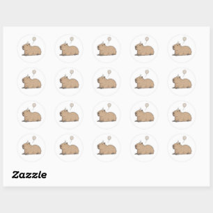 Sticker Rond Cute et Chill Capybara