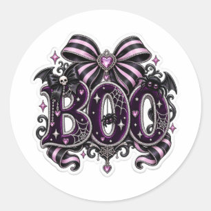 Sticker Rond Cute et effrayant "BOO" Halloween