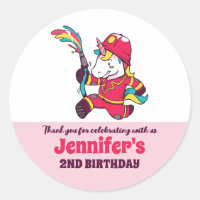 Cute Firefighter Unicorn Anniversaire de enfant Pa