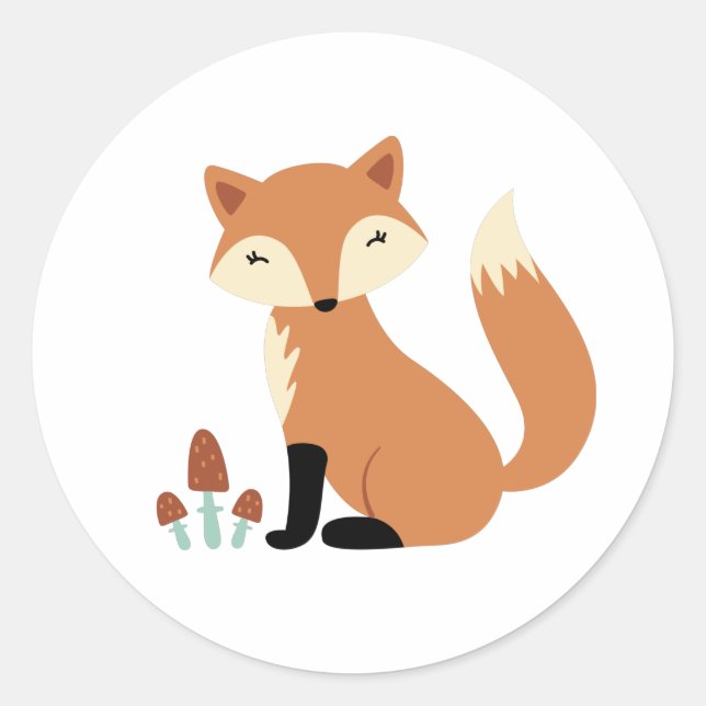 Sticker Rond Cute Fox (Devant)