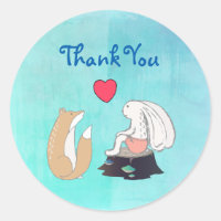 Cute Fox et Rabbit Woodland Créatures Merci