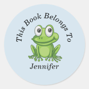 Sticker Rond Cute Frog Retour à l'école ronde