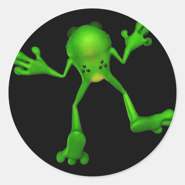 Sticker Rond Cute Froggy verte (Devant)