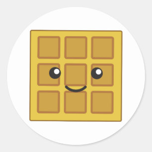 Sticker Rond Cute gaufre