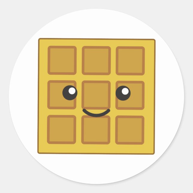 Sticker Rond Cute gaufre (Devant)