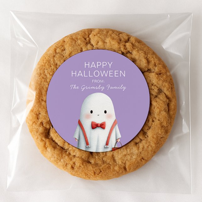 Sticker Rond Cute Ghost Halloween Favor (Créateur téléchargé)