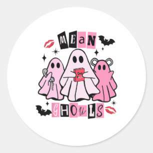 Sticker Rond Cute Ghost Mean Ghouls Drôle Costume Halloween Spo