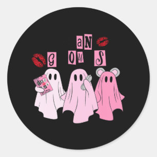 Sticker Rond Cute Ghost Moyenne Ghouls Amusants Costume Hallowe