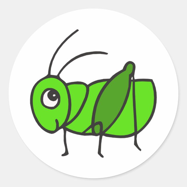 Sticker Rond Cute Grasshopper (Devant)