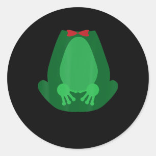 Sticker Rond Cute Grenouille Vert Jardin Assis Cosplay