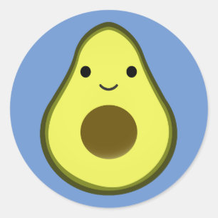 Sticker Rond Cute Kawaii Avocado